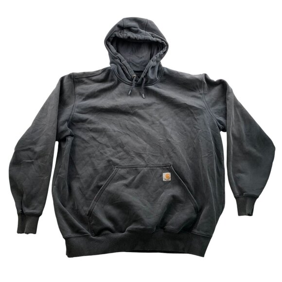 Ripped Carhartt Men's Hoodie Sweatshirt Size 2XLT Pullover Gray Original Fit Cla - Picture 1 of 16